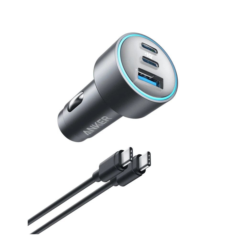 شاحن سيارة انكر 535 بقوة 67 واط وثلاث منافذ مع كابل USB-C