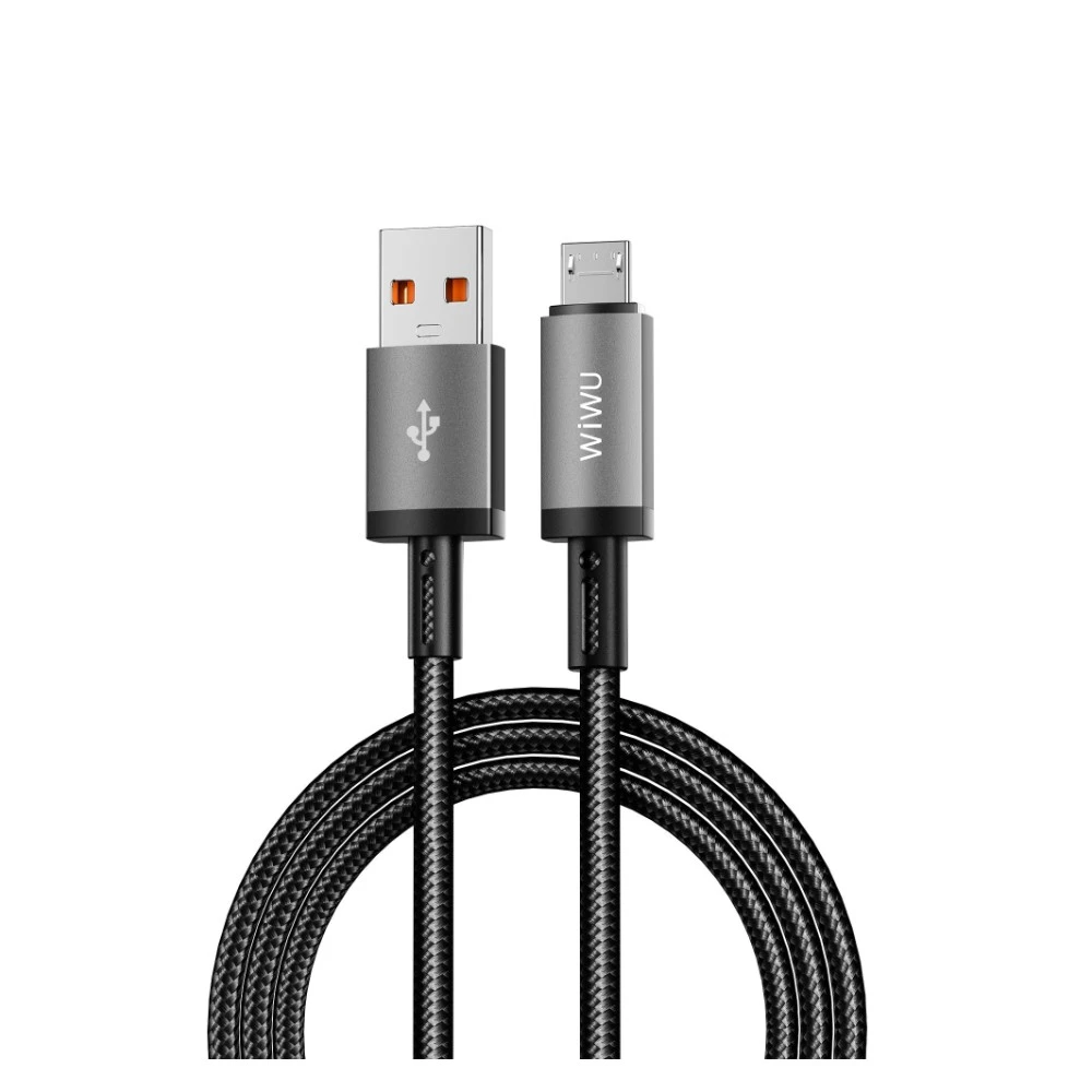 كيبل WiWU Wi-C053 Titanlink من USB إلى Micro بطول متر — مجدول نايلون وسبيكة ألمنيوم
