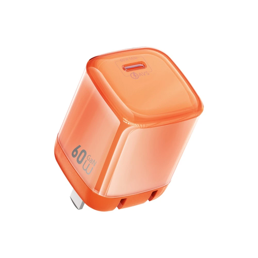 شاحن WiWU Wi-G037 Jade بقوة 60 واط GaN — تقنية AVS وشاحن سفر متعدد المنافذ