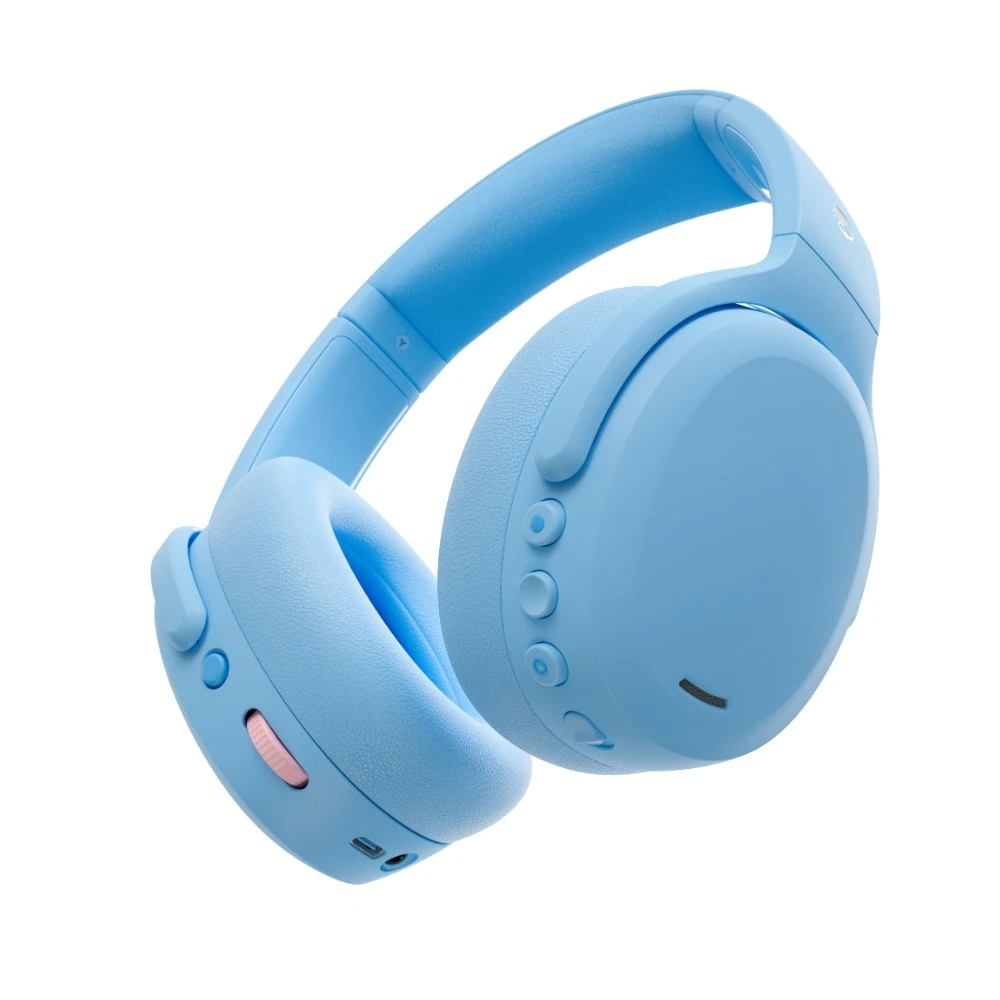 سماعة Skullcandy Crusher ANC 2 لاسلكية — عزل ضوضاء متكيّف، باص إحساسي، 50 ساعة، أزرق فاتح