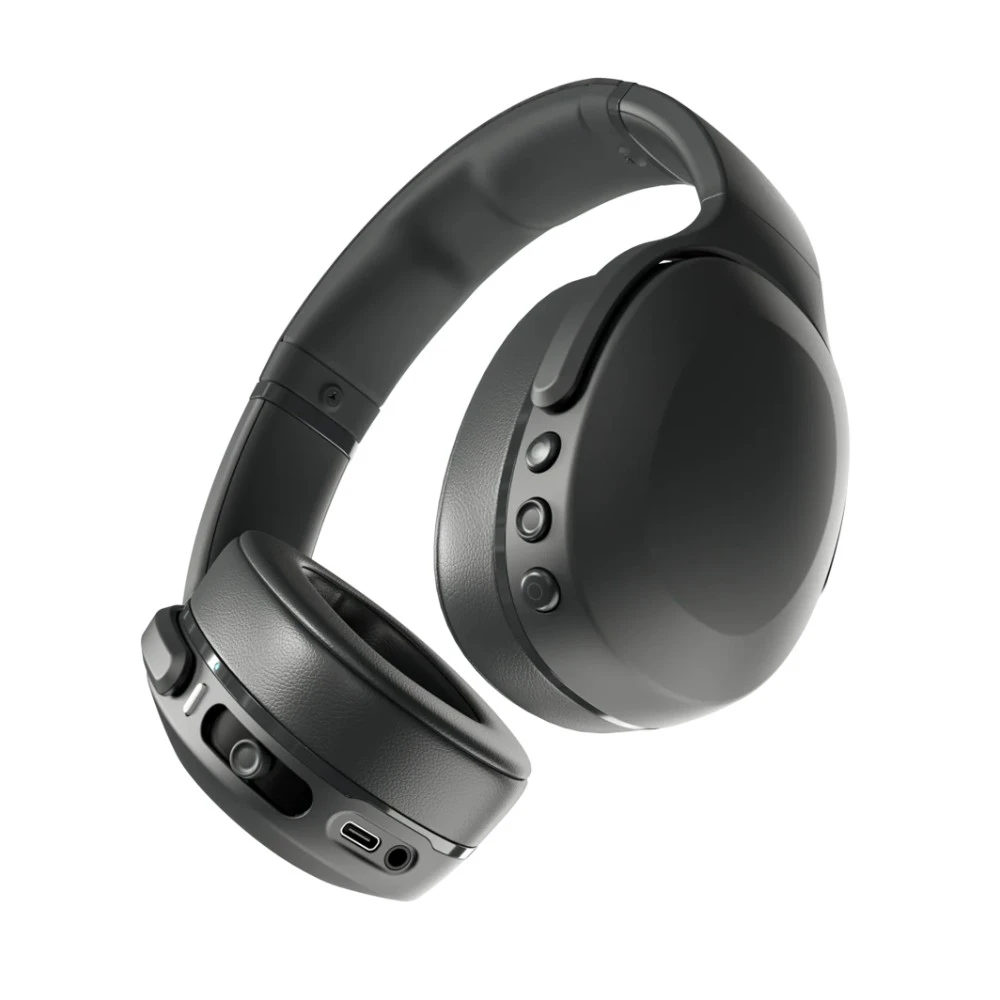 سماعة Skullcandy Crusher Evo لاسلكية — باص إحساسي، صوت شخصي، 40 ساعة، أسود