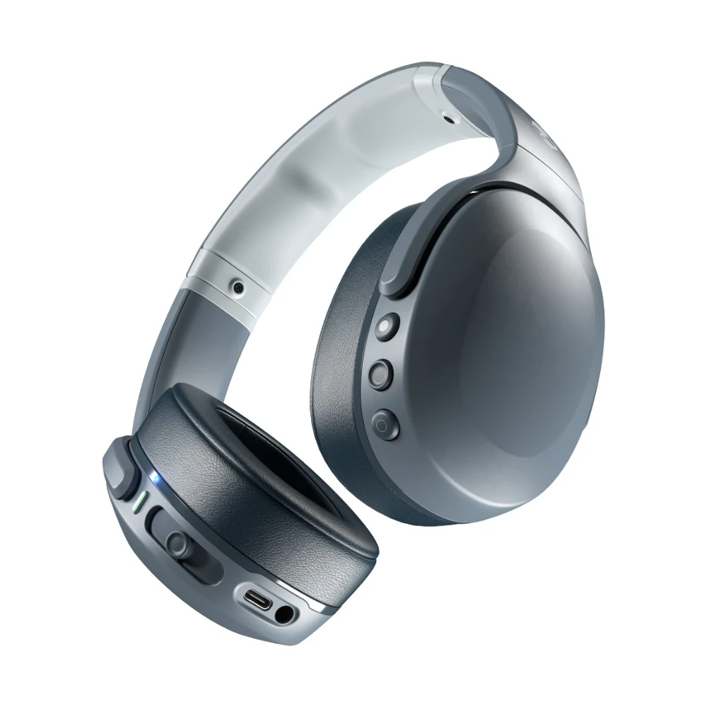 سماعة Skullcandy Crusher Evo لاسلكية — باص إحساسي، صوت شخصي، 40 ساعة، رمادي