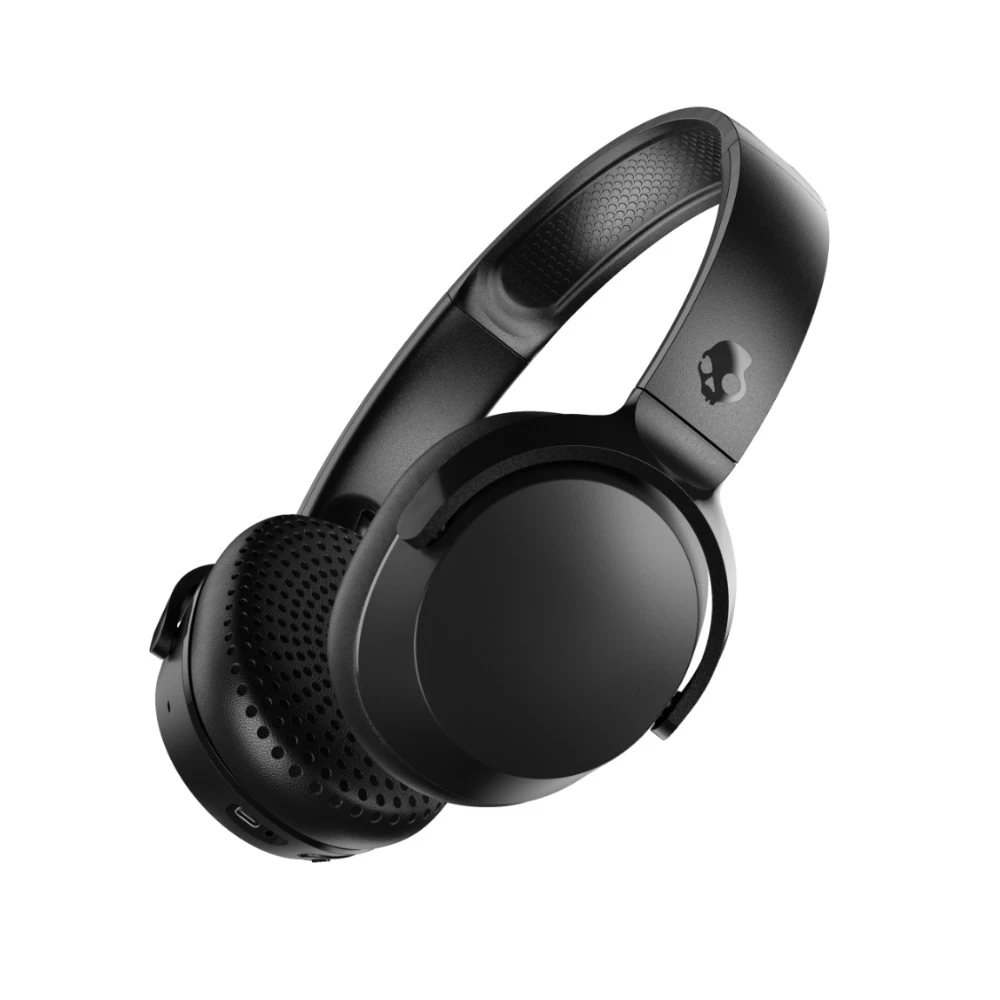 سماعة Skullcandy Riff Wireless 2 على الأذن — بطارية 34 ساعة، Multipoint، تتبع Tile، أسود