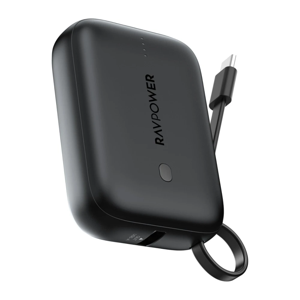 باور بانك RAVPower RP-PB1224 بسعة 10000 مللي أمبير 20 واط — كيبل USB-C مدمج