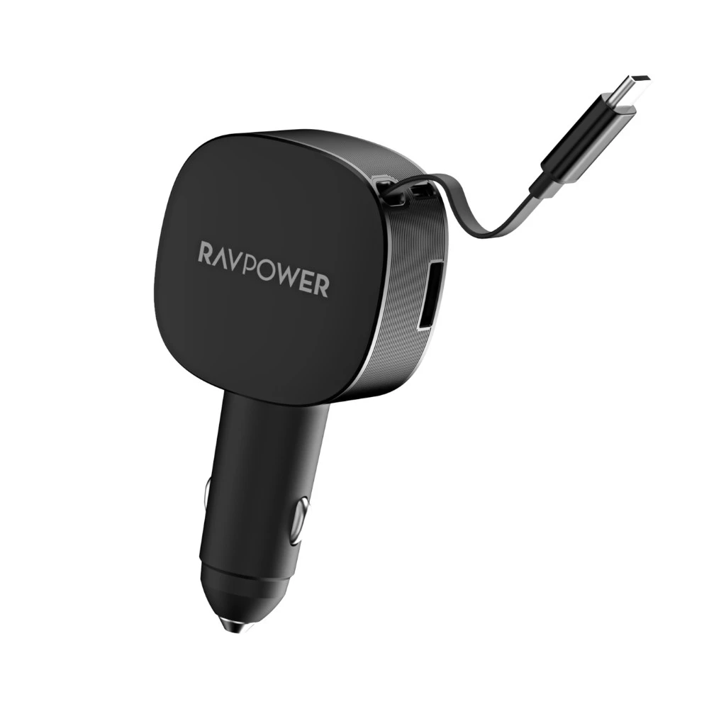 شاحن سيارة RAVPower RP-VC1021 بقوة 75 واط مع كيبل USB-C