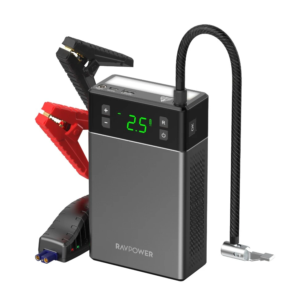 مشغل بطارية RAVPower RP-PB1213 مع منفاخ هواء 2 في 1 — 12000 مللي أمبير