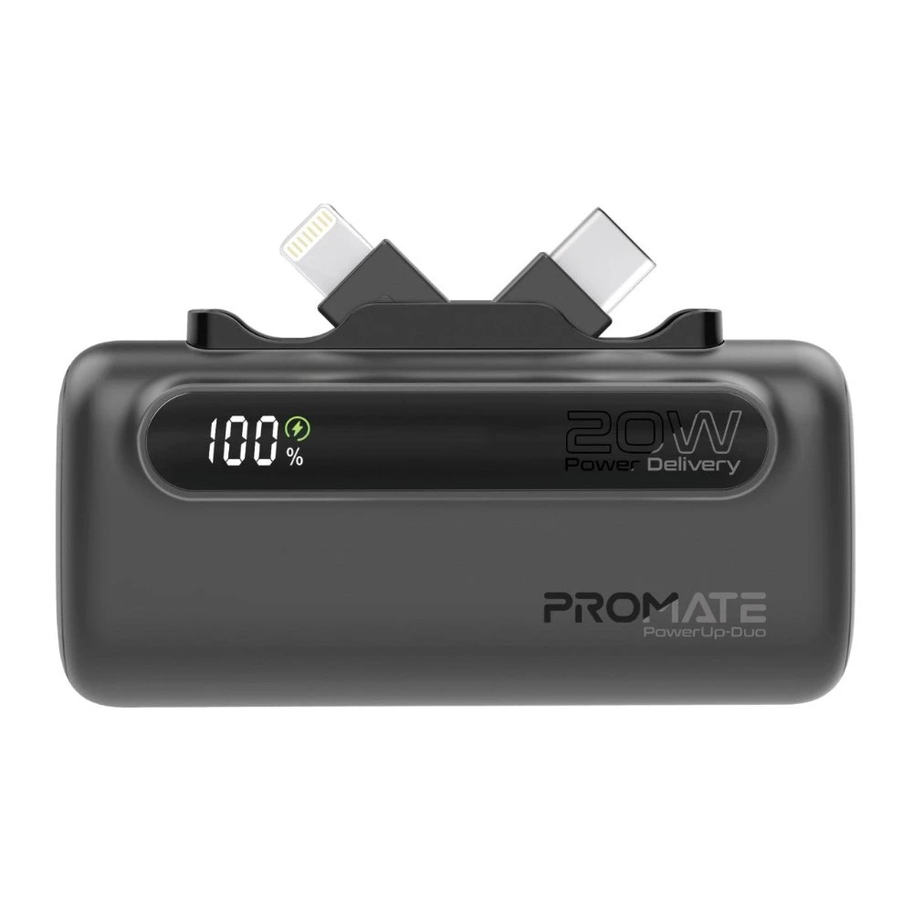 باور بانك Promate PowerUp-Duo — Black
