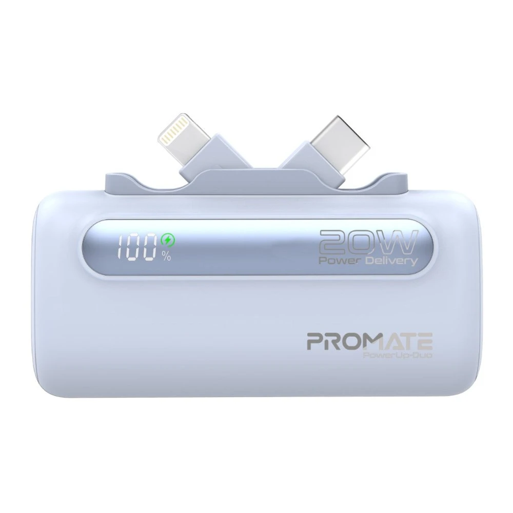 باور بانك Promate PowerUp-Duo — Blue