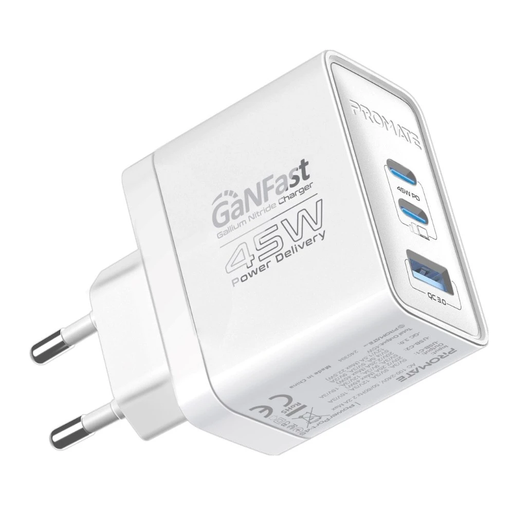 شاحن Promate PowerPort-45 — White