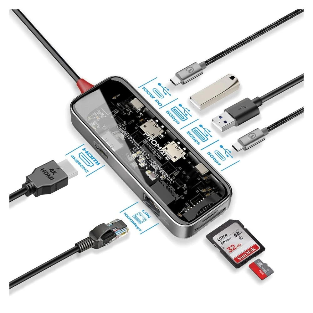 موزع منافذ Promate TransHub-Mini