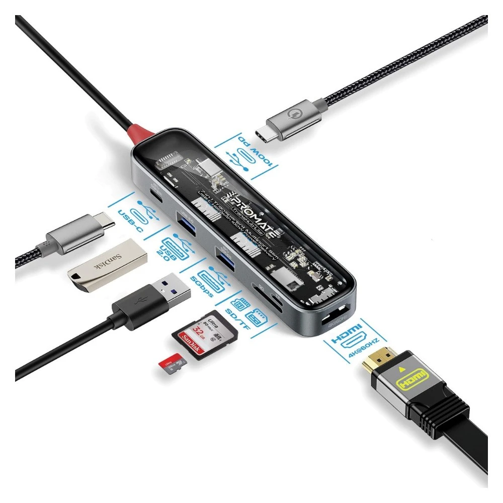 موزع منافذ Promate TransHub-Lite