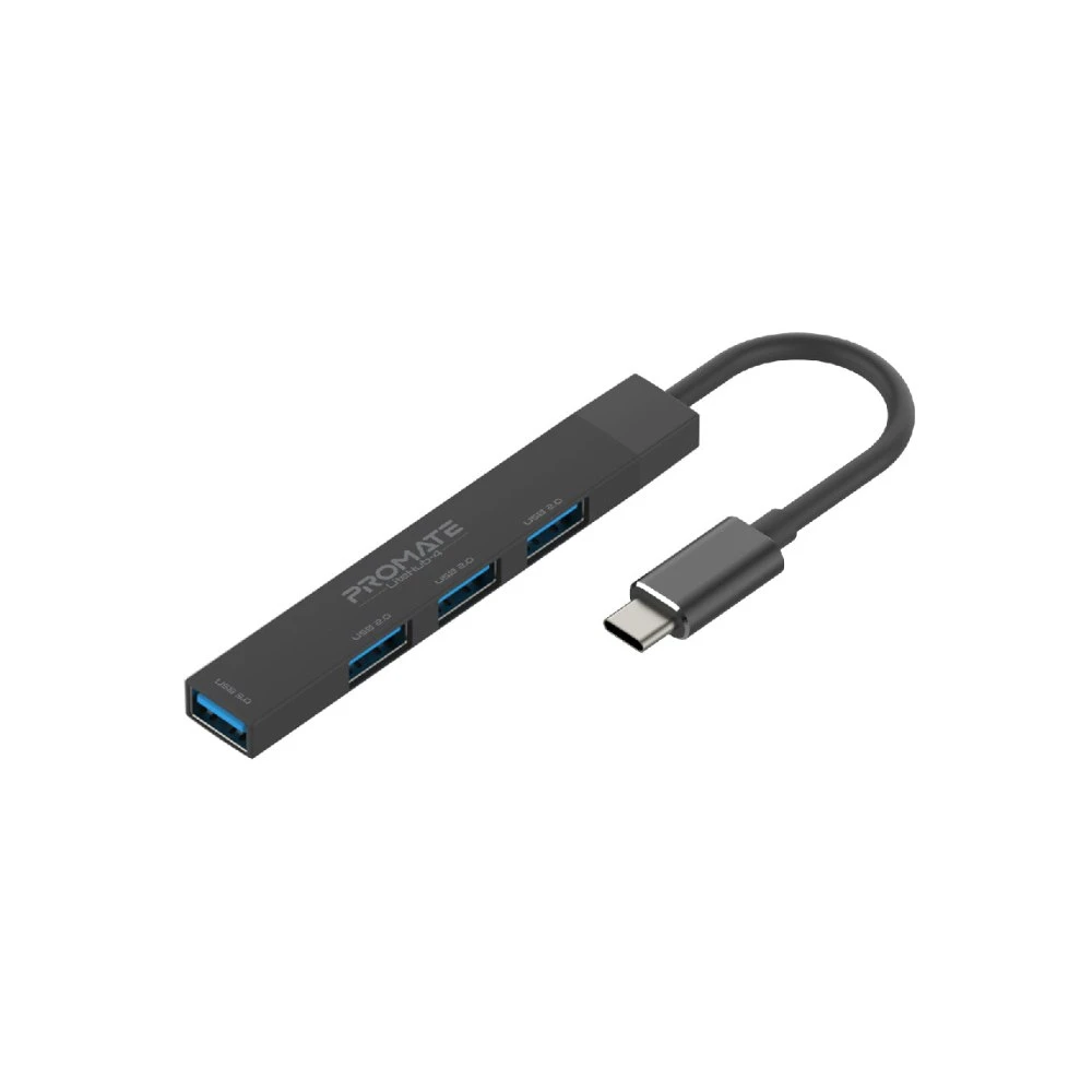 موزع منافذ Promate LITEHUB-4 — BLACK