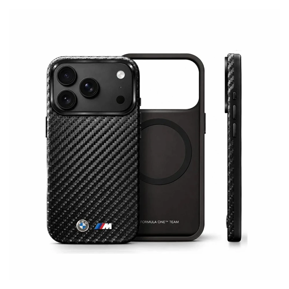 كفر CG Mobile BMW M لآيفون 18 برو ماكس — متوافق MagSafe، أسود كاربون