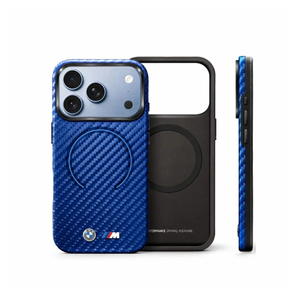 كفر CG Mobile BMW M لآيفون 18 برو ماكس — متوافق MagSafe، أزرق كحلي كاربون