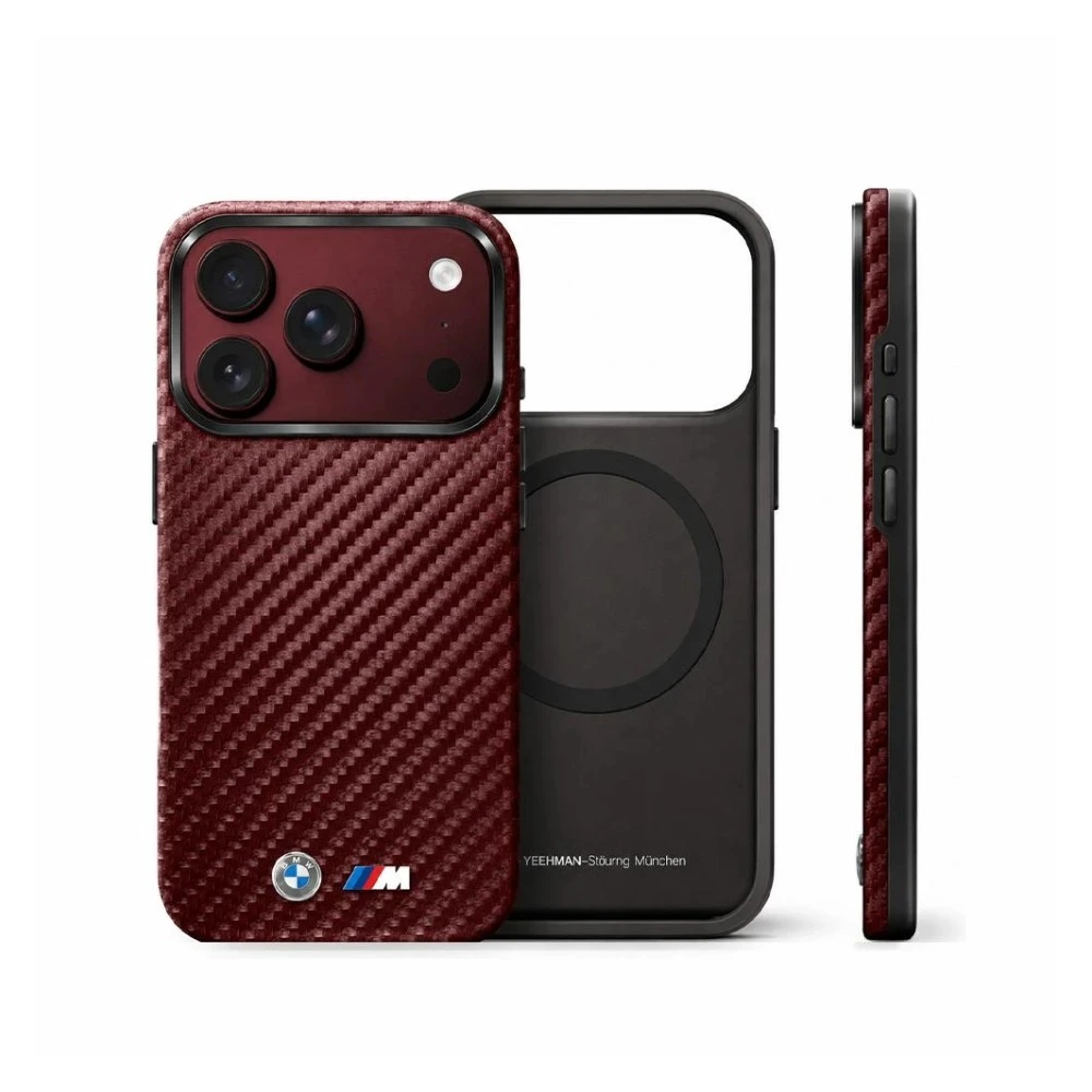 كفر CG Mobile BMW M لآيفون 18 برو ماكس — متوافق MagSafe، عنابي