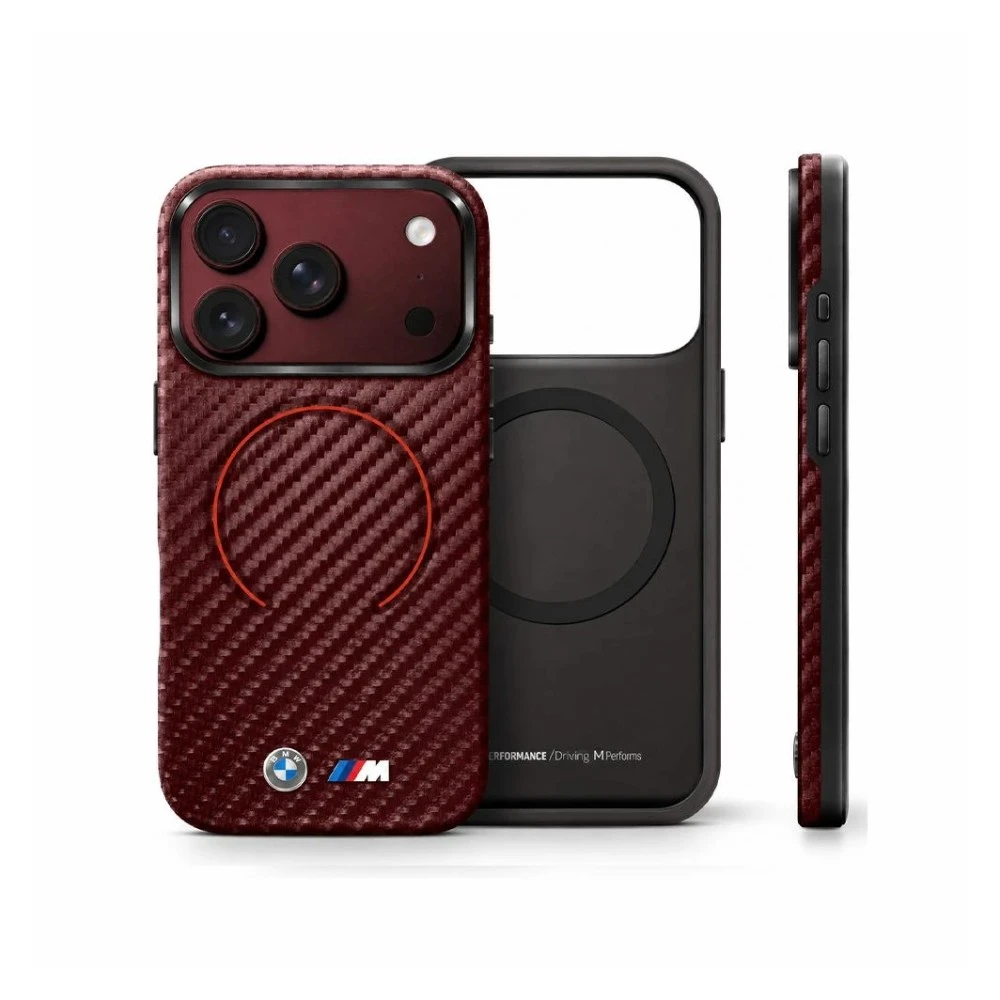 كفر CG Mobile BMW M لآيفون 18 برو ماكس — متوافق MagSafe، أحمر داكن