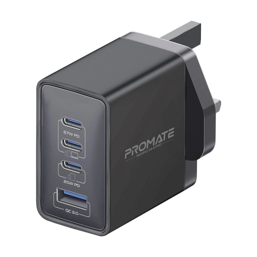 شاحن Promate GANPORT4-67PD — BLACK
